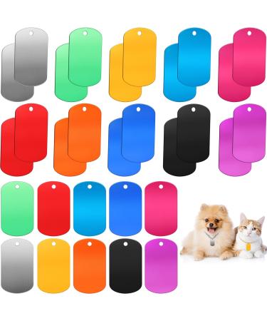 Blank Dog Tags Aluminum Tags Rectangle Blank Discs Aluminum Tag Blanks Blank Metal Stamping Tags for DIY Decorative Craft Pet Dog ID Tags (100 Pieces)