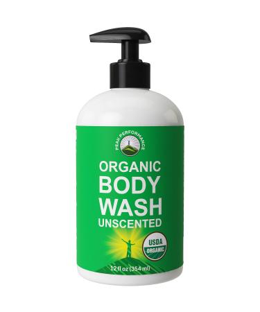 USDA Organic Body Wash - Unscented And Great For Sensitive Skin. Natural Organic Vegan Body Wash Made Organic Plant Oils And Extracts. Free of Toxins, And Chemical Detergents. Made in USA