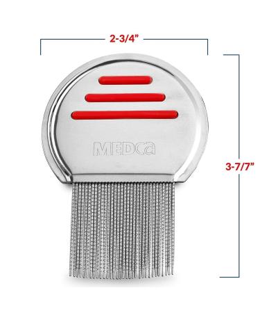 Lice Comb (Pack of 3) - Professional Stainless Steel Treatment for Head Lice with Rounded Tips - Individually Packaged for Comfort and Ease of Use - Buy Online on GoSupps.com