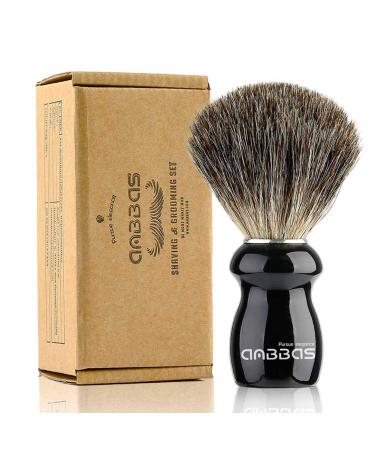 Anbbas Pure Badger Hair Shaving Brush Barber Favor Black Wooden Handle for Man DE Safety Razor Wet Close Shave Set