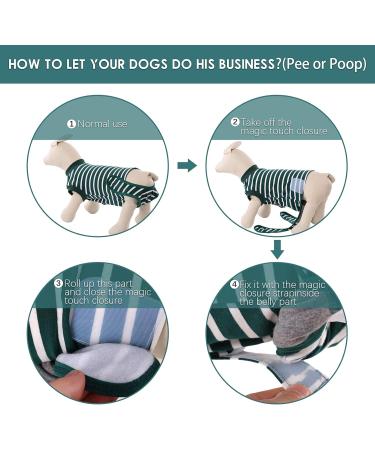 Pumyporeity Recovery Suit for Dogs - Protective Wound Recovery Clothing for Puppies | Postoperative Care & E-Collar Alternative (XS Green Streaks) - International Shipping Available - Buy Online on GoSupps.com