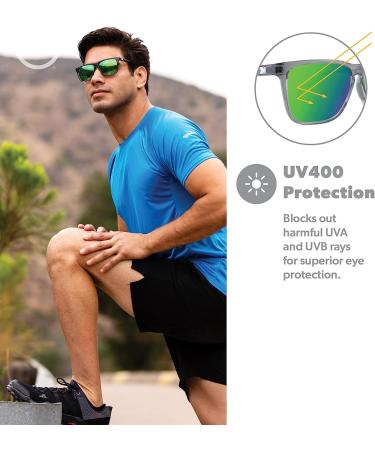 Knockaround Fast Lanes Sport Polarized Running Sunglasses - Clear Grey/Green - UV400 Protection - Buy Online on GoSupps.com