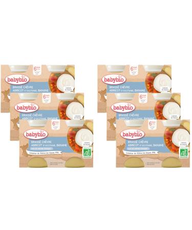BABYBIO - Small Pots Brewed Apricot Banana - 2x130g - 6+ Months - Set of 6 - ORGANIC