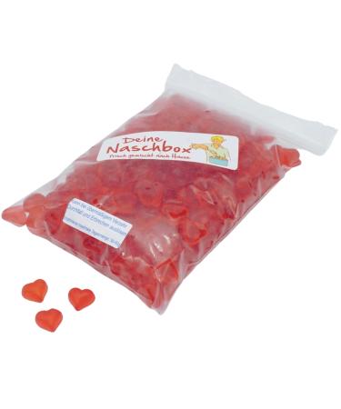 Your Naschbox |Sugar -free fruit rubber heart |500g refill bag |Minimal packaging 100% recyclable - large pack for party & the candy bar