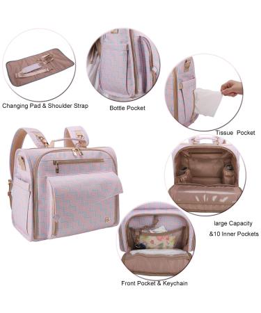 ALLCAMP Diaper Bag Backpack Large - Baby Stroller Support, Convertible Tote Bag (Pink) - Buy Online on GoSupps.com