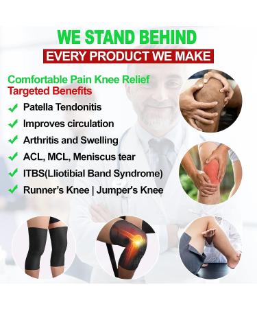 KEKING Knee Compression Sleeves | Premium Brace for Men & Women | Joint Pain Relief, Arthritis Support | Meniscus Tear, Injury Recovery | ACL, MCL | Workout, Running Sports | Black, Large - Buy Online on GoSupps.com