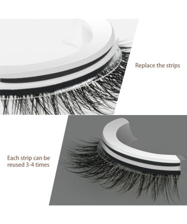 Self-Adhesive Eyelashes - No Glue Reusable Long Mink Fake Lashes for Natural Makeup - Buy Online on GoSupps.com