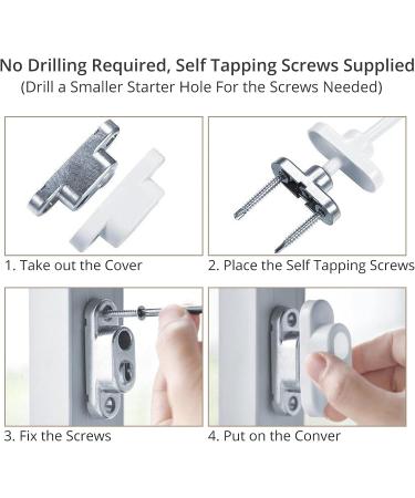 HOMGEN Window Restrictors for Upvc Popular 8 Pcs Window Restrictor Lock Baby Security Window Locks Child Safety Window Restrictor for Child Baby Safety Window Locks Door Locks with Screws & Keys Style-B - Buy Online on GoSupps.com