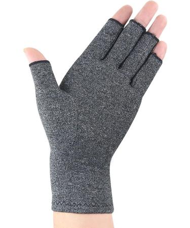 Compression Arthritis Gloves Joint Pain Relief Care Therapy Fingers Large Grey - Buy Online on GoSupps.com