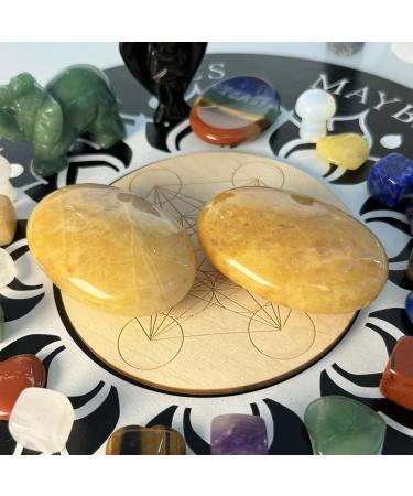 Xiannvxi 2.4 Natural Yellow Jade Worry Stone - Polished Oval Gem for Massage & Reiki Healing | Buy Crystals Online - Buy Online on GoSupps.com