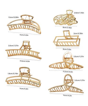 7-Piece Large Gold Metal Hair Clips for Women & Girls - Non-Slip Qveeetry Hair Accessories for Thick & Thin Hair - Buy Online on GoSupps.com