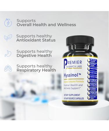 Premier Research Labs Hyssinol - Hyssop Herb Hyssop Capsules Wellness Pills with Organic Hyssop Dry Herb Dietary Supplement with Green Tea Antioxidant Support - 60 Vegetarian Capsules 60 Count (Pack of 1) - Buy Online on GoSupps.com