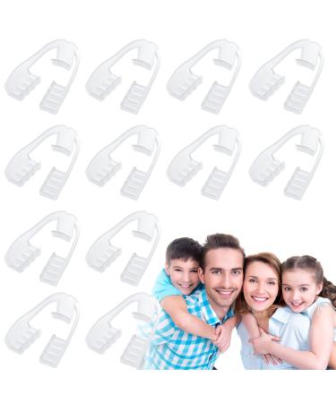 12 Pieces Bite Guard for Teeth Clenching Nighttime Mouth Guard Kids Sleep Teeth Guards for Upper and Lower Jaw Night Grinding Teeth No Boiling Teeth Guard Comfortable Transparent Dental Guards