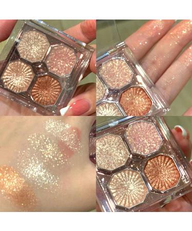 Eyeshadow Palette Glitter Makeup Palette Shimmer Sequined Palette Self Adhesive Eye Shadow Long Lasting Eye Shadow Neutral Cosmetic Eye Shadows 4 Colors - Buy Online on GoSupps.com