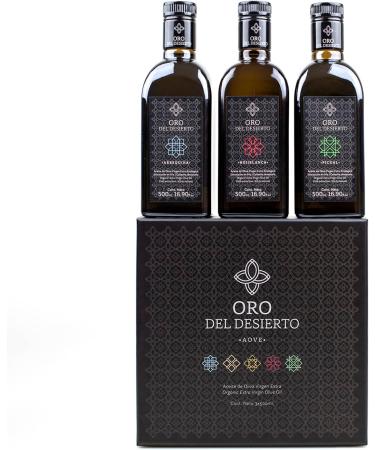  Oro del Desierto DESERT GOLD - Spanish Extra Virgin Olive Oil (Arbequina Hojiblanca and Picual Varieties) - Pack of 3 x 500 ml - Buy Online on GoSupps.com