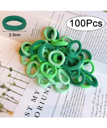 Rpanle 100 Pieces Elastic Hair Ties - Green Hair Bands for Girls | Ponytail Holders 2.5mm Hair Bobbles - Buy Online on GoSupps.com