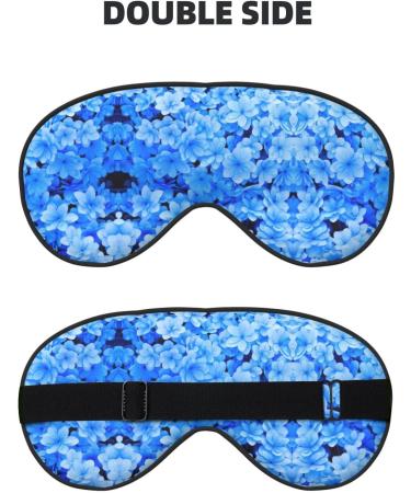 Blue Flowers Print Soft Eye Mask - Sleep Mask for Women & Men | Best Travel Sleeping Eye Mask - Buy Online on GoSupps.com