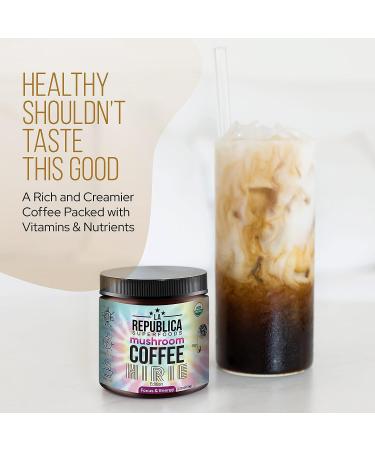 La Republica Dreamer Organic Mushroom Coffee (30 Servings) | 7 Superfood Mushrooms | Fair Trade Arabica Coffee | Hirie Music Limited Edition - Buy Online on GoSupps.com