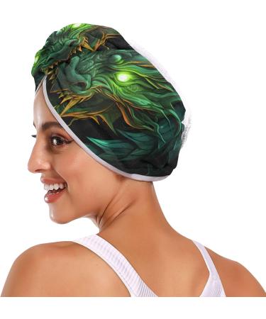 Buy Green Angry Dragon Hair Towel 2 Pack | Super Absorbent Quick Dry Hair Turbans for Women & Girls - International Shipping Available - Buy Online on GoSupps.com