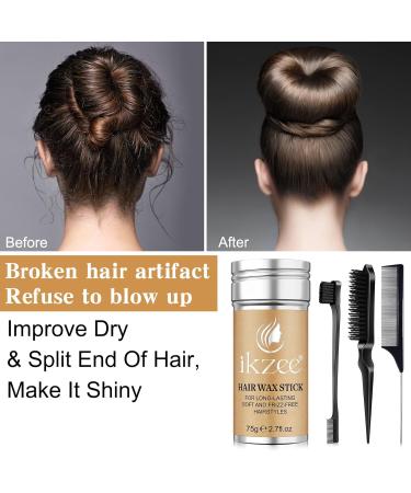 Oil Base Mask Hair Wax Stick 75g Hair Gel and 3pcs Hair Brush KitDouble Edge Comb Wigs Edge Control Slick Stick Non-Greasy Styling Pomade and Tail Comb - Buy Online on GoSupps.com