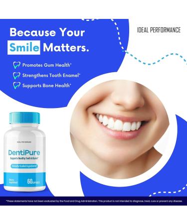 Dentipure Capsules for Healthy Teeth and Gums Dentipure Supplement Pills Advanced Oral Probiotics - All Natural Blend to Support Fresh Breath Denti Pure Oral Health Denti pure Reviews (60 Capsules) - Buy Online on GoSupps.com