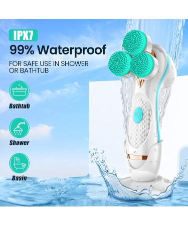 3D Facial Cleansing Brush Electric Face Scrubber with 3 Replacement Heads for Deep Cleaning|Gentle Exfoliate|Tighten Skin (Blue) - Buy Online on GoSupps.com