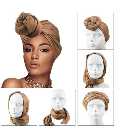 SATINIOR 6-Piece Head Wrap Scarf Set for Women - Soft Stretch Turban Tie Headbands in Black, White, Gray, Blue, Red, Light Brown - Buy Online on GoSupps.com