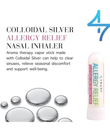 TRU47 Organic Essential Oil & Colloidal Silver Nasal Inhaler Stick for Allergy Relief - 1 Pack - Buy Online on GoSupps.com