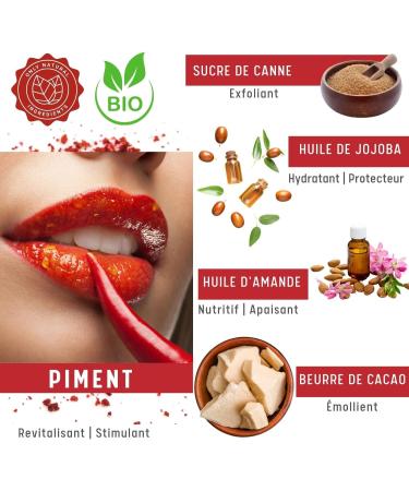 Exfoliating Lip Scrub With Chili Pepper For Rosy Lips - 15ml Natural Formula Organic Forest Fruit Flavor Zero Waste Vegan Made In Italy - Buy Online on GoSupps.com