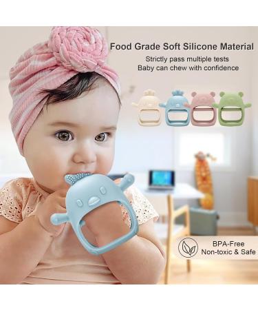 Shop Bite Ring Baby Toys - 2 Pack Dental Aids for 3-12 Months | Perfect Toddler Gifts (Beige + Pink) - Buy Online on GoSupps.com