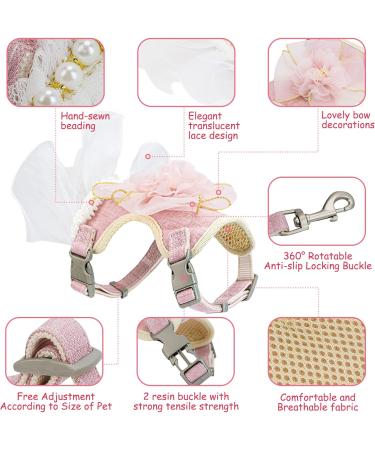 Escape Proof Pink Cat Harness and Leash Set for Small and Large Cats - Junsirs (Pink S 7.09-8.66 (18-22cm)) - Buy Online on GoSupps.com