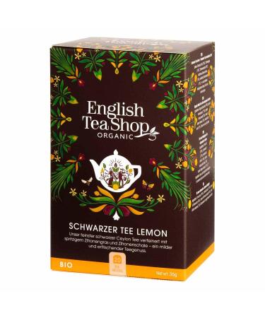 English Tea Shop - Organic Lemon Black Tea - Box of 20 black tea bags with lemon