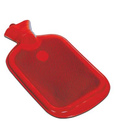 GIMA - hot water bottle 100% rubber with 2 lameled sides for relieving pain and muscle cramps for warming up in cold or moisture red 28601