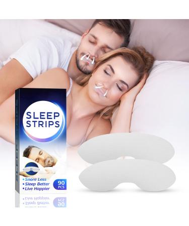QTO Mouth Tape for Sleeping 90 Counts Sleep Strips for Sleeping Nighttime Sleeping Mouth Breathing and Loud Snoring Sleep Tape for Your Mouth