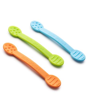 Special Supplies Duo Spoon Oral Motor Therapy Tools 3 Pack Textured Stimulation and Sensory Input Treatment for Babies Toddlers or Kids BPA Free Silicone with Flexible Easy Handle Orange + Green + Blue