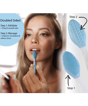 Vigtig Grey Lip Scrubber Exfoliation Brush - Silicone Double Sided Tool for Flaky Lips | Gift Boxed | Available in Blue Pink Green | Manual Lip Plumping - Buy Online on GoSupps.com