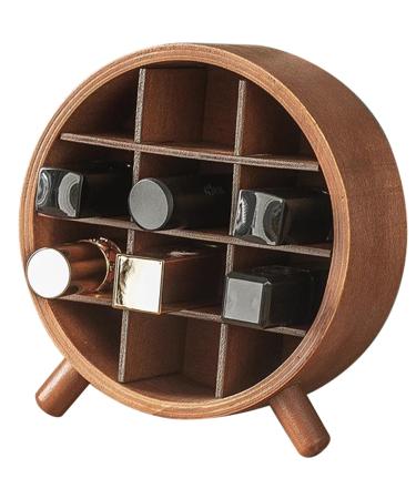 WAYUTO Lipstick Organizer for Vanity Tilted Lipstick Stand with 12 Slots Wooden Lipstick Holder Organizer Footed Lipstick Display Case for Home