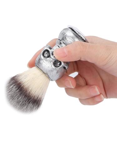 Premium Silver Skull Hair Shaving Brush - Men's Beard & Salon Use Nylon Design for Smooth Shaving - Buy Online on GoSupps.com