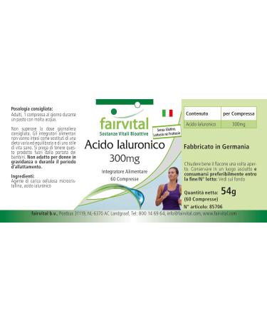 Fairvital | Hyaluronic acid - for 2 months - VEGAN - Highly dosed - 60 tablets - Buy Online on GoSupps.com
