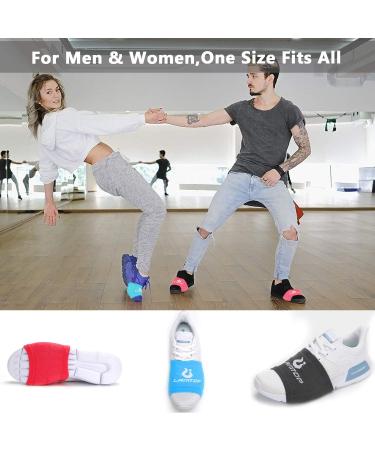 Dance Shoe Socks for Smooth Floors - 4 Pairs for Sneakers, Smooth Pivots, Turns, Knee Protection - Black - Buy Online on GoSupps.com