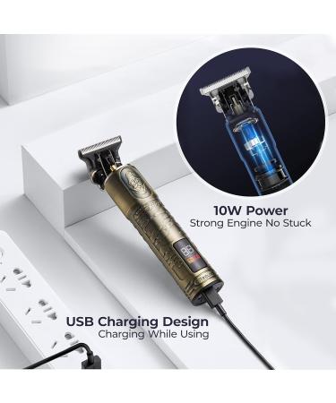 RESUXI Beard Trimmer and Hair Clippers for Men - Professional Beard Grooming Kit with Rechargeable Waterproof Shaver - Electric Cordless Design - 3 Changeable Detailer Combs (Gold) - Buy Online on GoSupps.com