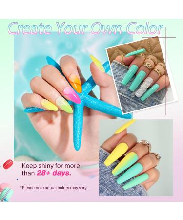 AZUREBEAUTY Summer Dip Powder Nail Kit | 36 Neon Bright Colors - DIY French Nail Art Set with Base Top Coat & Remover - Perfect for Home & Salon Use - Buy Online on GoSupps.com
