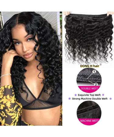 DONG H Loose Deep Wave Peruvian Virgin Human Hair Bundles - Natural Color Wet and Wavy Hair Extensions | 3 Bundles (16, 18, 20) - Buy Online on GoSupps.com