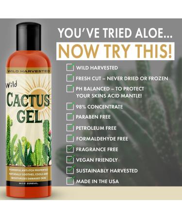 Cactus Juice Natural Soothing Moisturizer 8oz - Hydrating Dry Skin, Sunburns, Rashes & Itches - Buy Online on GoSupps.com