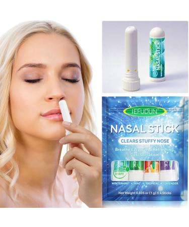 NIFEISHI Nasal Stick Boost Energy Set Nose Inhaler Stick Nasal Stick Inhaler for Daily Refreshment Natural Mint Nasal Sticks for Breathing 4pcs - Buy Online on GoSupps.com