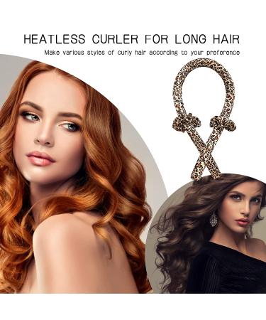 Women's Heatless Curling Headband for Long Hair - No Heat Rollers for Effortless Curls - Leopard Print Hair Curler Set - Buy Online on GoSupps.com