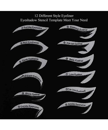10 Sets Eyeliner and Eyebrow Stencil Kit - 12 Styles, Non-woven Material - Buy Online on GoSupps.com