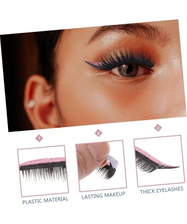 BIUDECO 12 Pairs Plastic 3d Stickers Eyeliner Strip Sticker Colorful Eyeliner Pink Puffy Stickers - Buy Online on GoSupps.com
