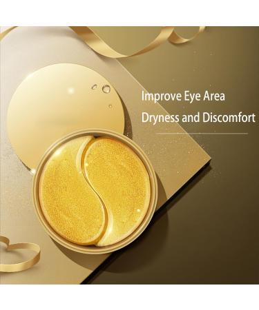 Houmai Gold Eye Mask - Anti-Aging 24k Gold Essence Eye Patch for Dark Circles Puffiness & Moisturizing Skin Care (2 Boxes) - All Skin Types - Buy Online on GoSupps.com