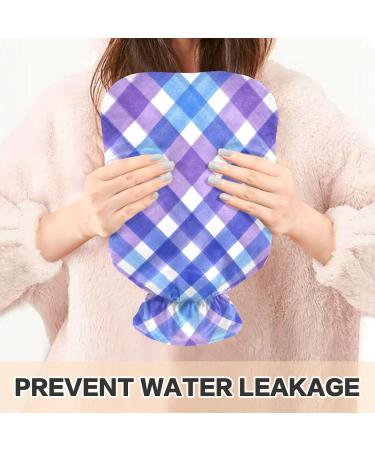 NAANLE Lila Plaid Transparent Hot Water Bottle - 2L Large for Menstrual Cramps Pain Relief Hand/Foot Heat & Cold Therapy - Buy Online on GoSupps.com